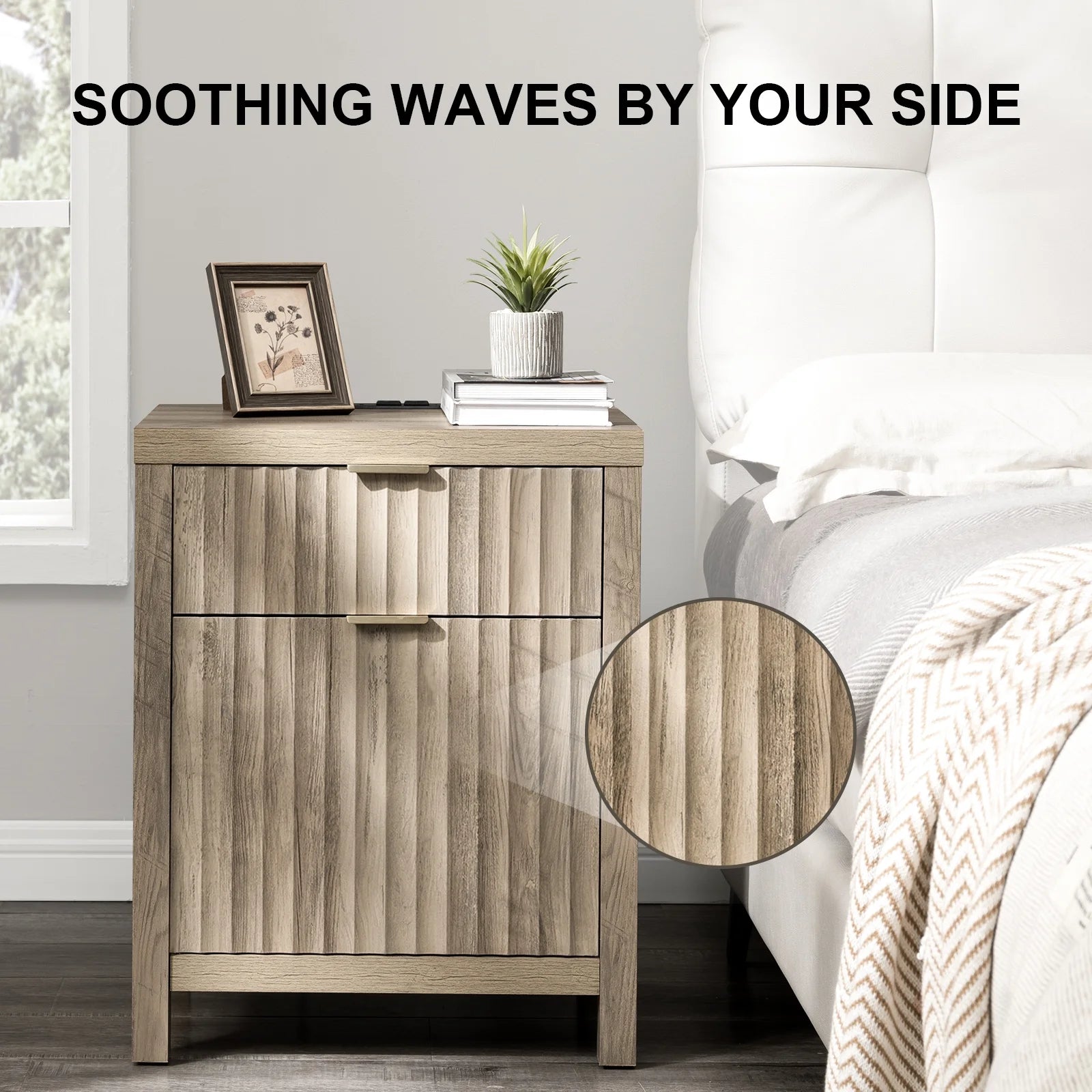 Set of 2 Nightstands with 2 Drawers F205675
