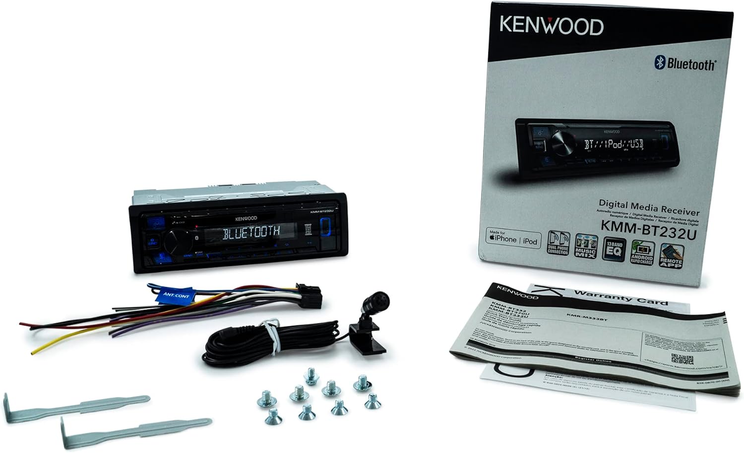 Bluetooth Car Stereo with USB Port, AM/FM Radio, MP3 Player, Detachable Face K895108