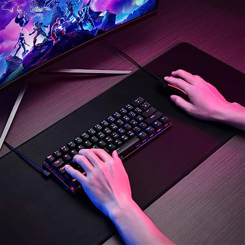 Black 61 Keys Wired Mechanical Gaming Keyboard with Blue Switches O713