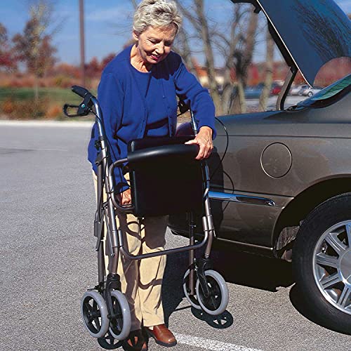 Burgundy Rollator Walker with Extra Wide Seat and Backrest E5740