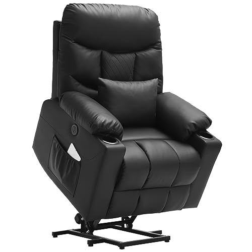 Grey Linen Fabric Power Lift Recliner Chair with Massage and Heated C16198