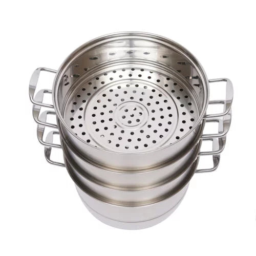 5 layers Stainless Steel Steamer Cooker Pot with Glass Lid D52037