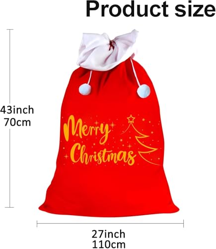 Jumbo Velvet Santa Gift Bags with Drawstring Z74363