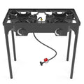 Double Burner Portable Propane Stove with Detachable Legs A359350