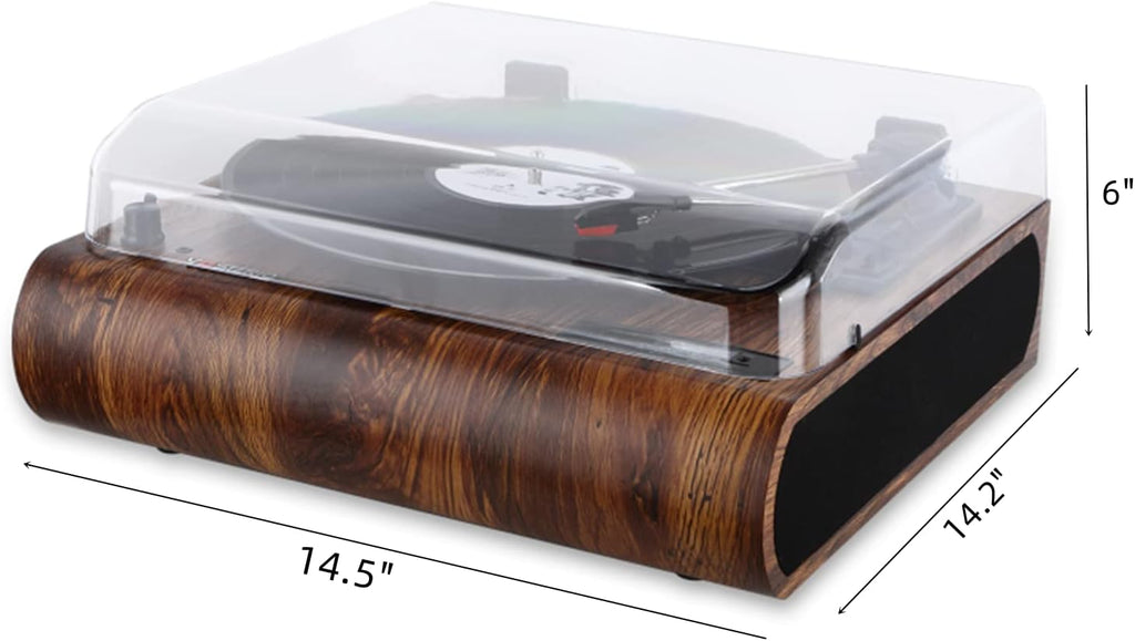 Bluetooth Record Player, 3 Speed Turntable with Built-in Speakers L10975