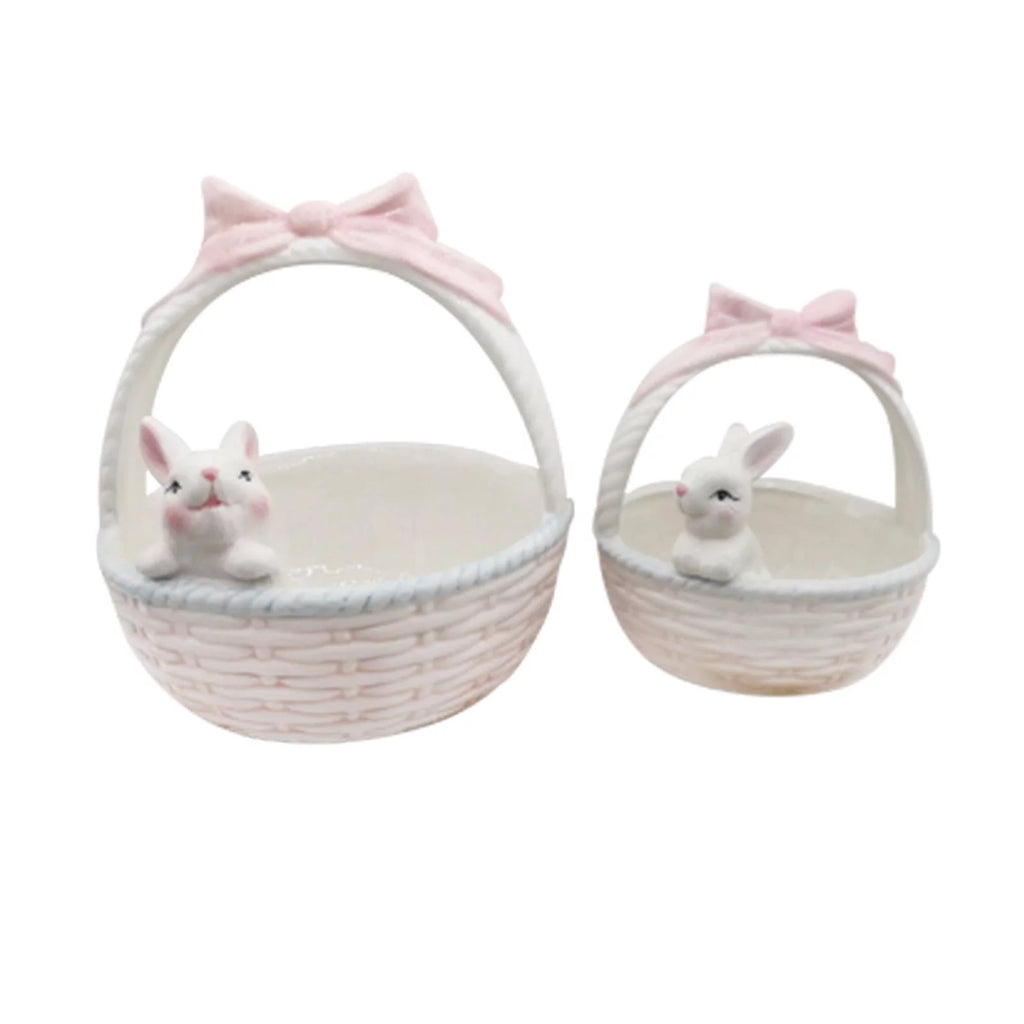 Ceramic Rabbit Easter Basket Bunny Bowls Small Candy Serving Bowls Y5966