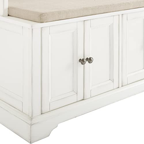 Distressed White Hall Tree M147033