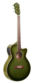 Trans Green Cutaway Acoustic Electric Guitar Y8524