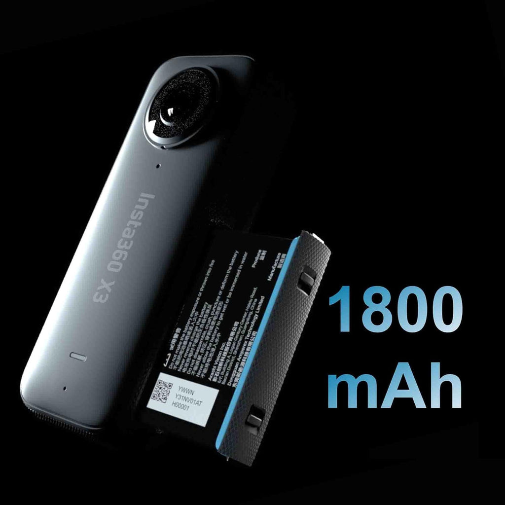 Black Waterproof 360 Action Camera Bundle with Extra 2 Batteries, Charger, Invisible Selfie Stick, Lens Guard & 128GB Memory Card G4141