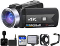 4K 56MP Camcorder with Microphone 16× Digital Zoom 3’’ Touch Screen and Remote Control Y110