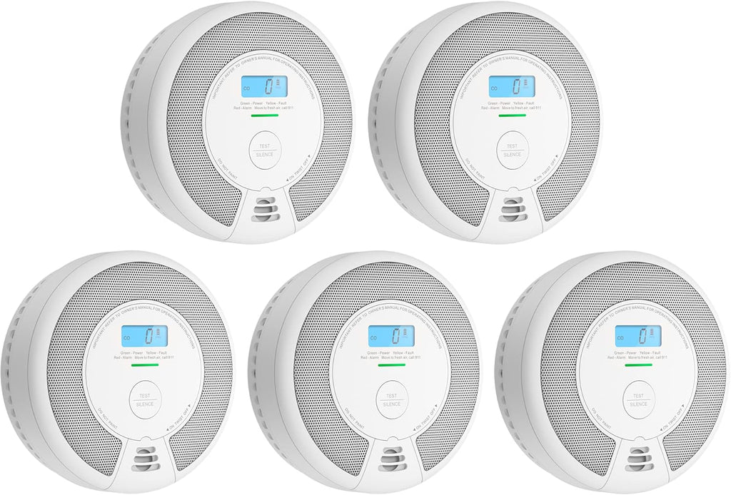Wireless Interconnected Combination Smoke and Carbon Monoxide Detector with LCD Display, 10-Year Battery, Pack of 3 N135