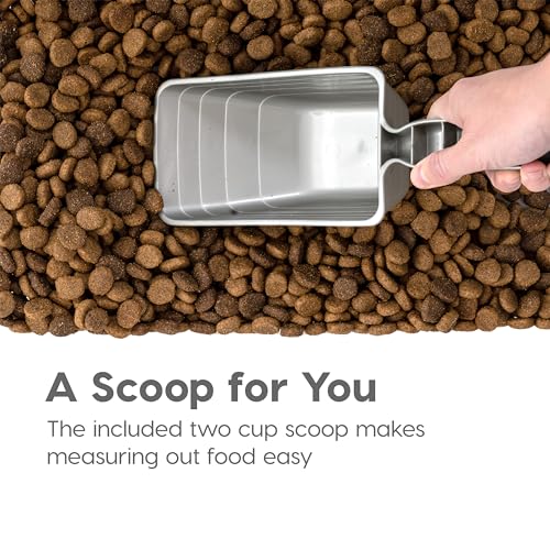30 lbs & 11 lbs Combo Airtight Dog Food Storage Container, Stackable Treat Box, 2-Cup Scoop, Wheels, Seafoam Blue J33993