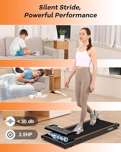 2.5HP Quiet Compact Under Desk Treadmill with Remote Q288