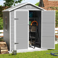 Grey & White 6x4.5 FT Resin Storage Shed with Floor and Lockable Door Q12362