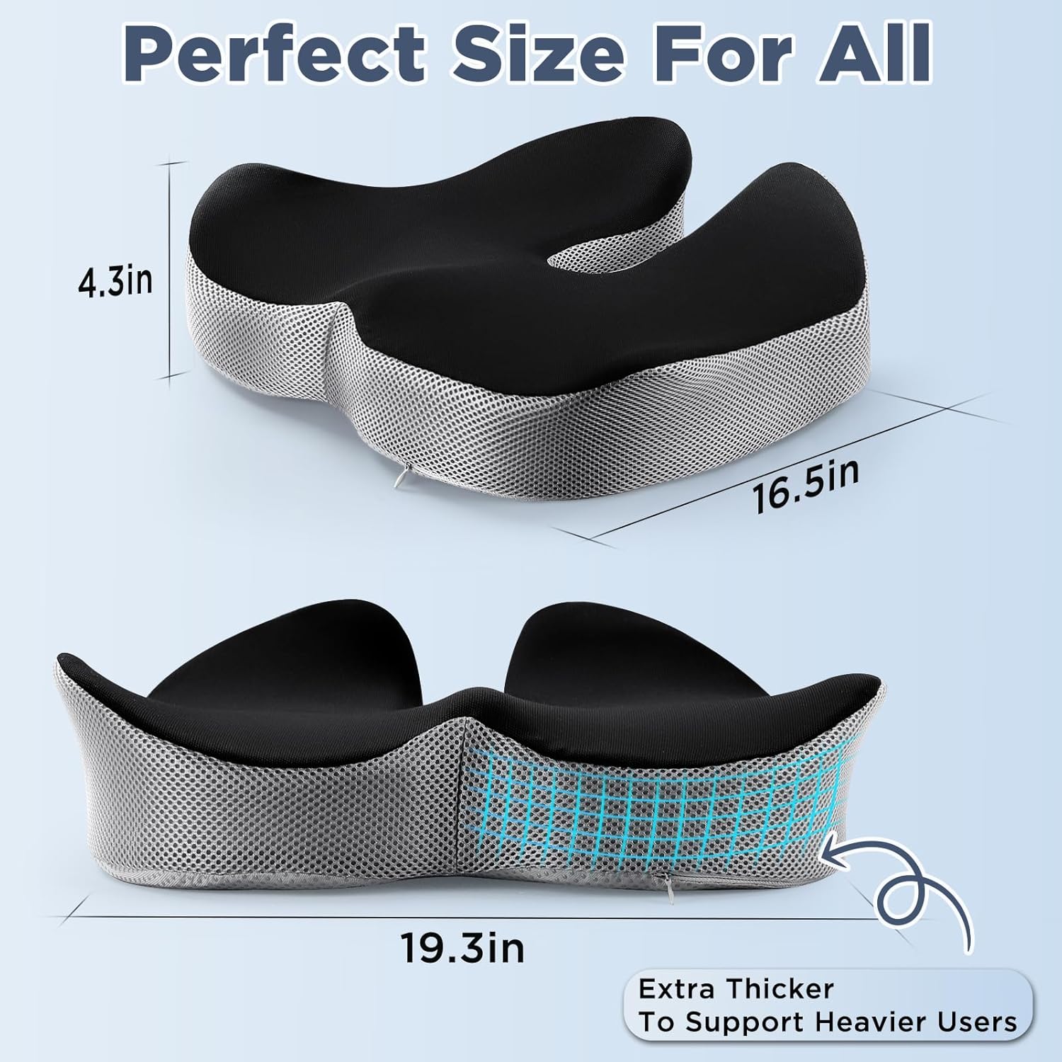 Thick Memory Foam Seat Cushion with extra replacement cushion cover U55577