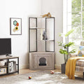 Corner Box Enclosure with Cat Tree Tower Cat Litter X136