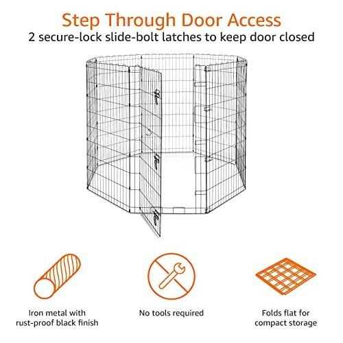 Foldable Metal Pet Dog Exercise Fence Pen with Gate A119617