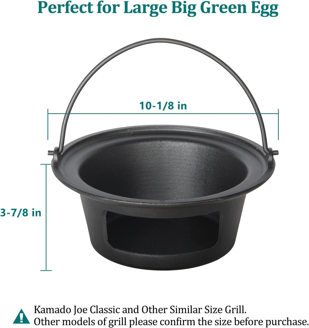 Cast Iron Ash Can with Handle Charcoal Ash Basket J5561