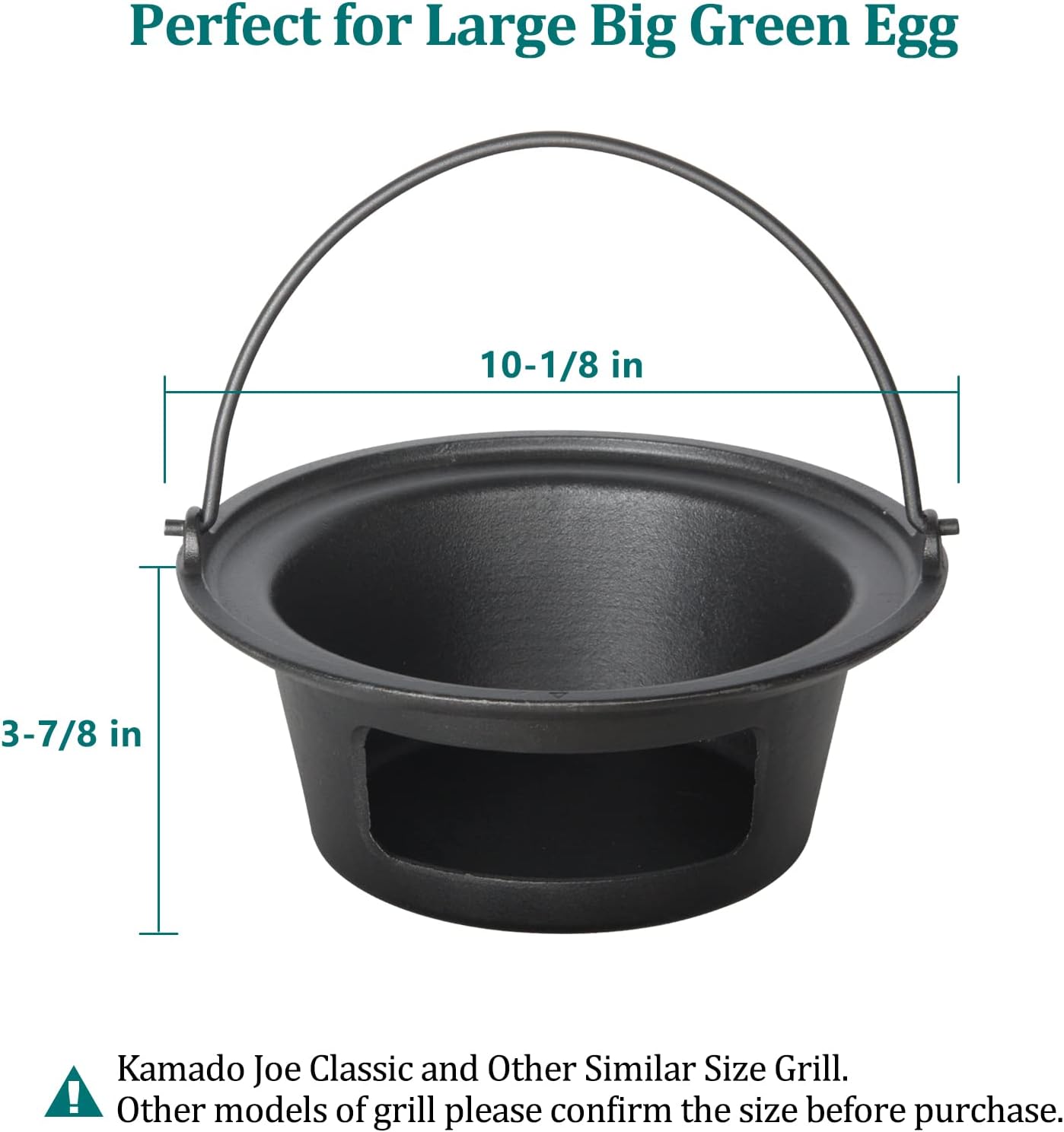 Cast Iron Ash Can with Handle Charcoal Ash Basket J5561