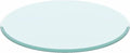 24 Inch Round Tempered Glass Table Top Clear 1/2 Inch Thick Beveled Polished Edge D168648