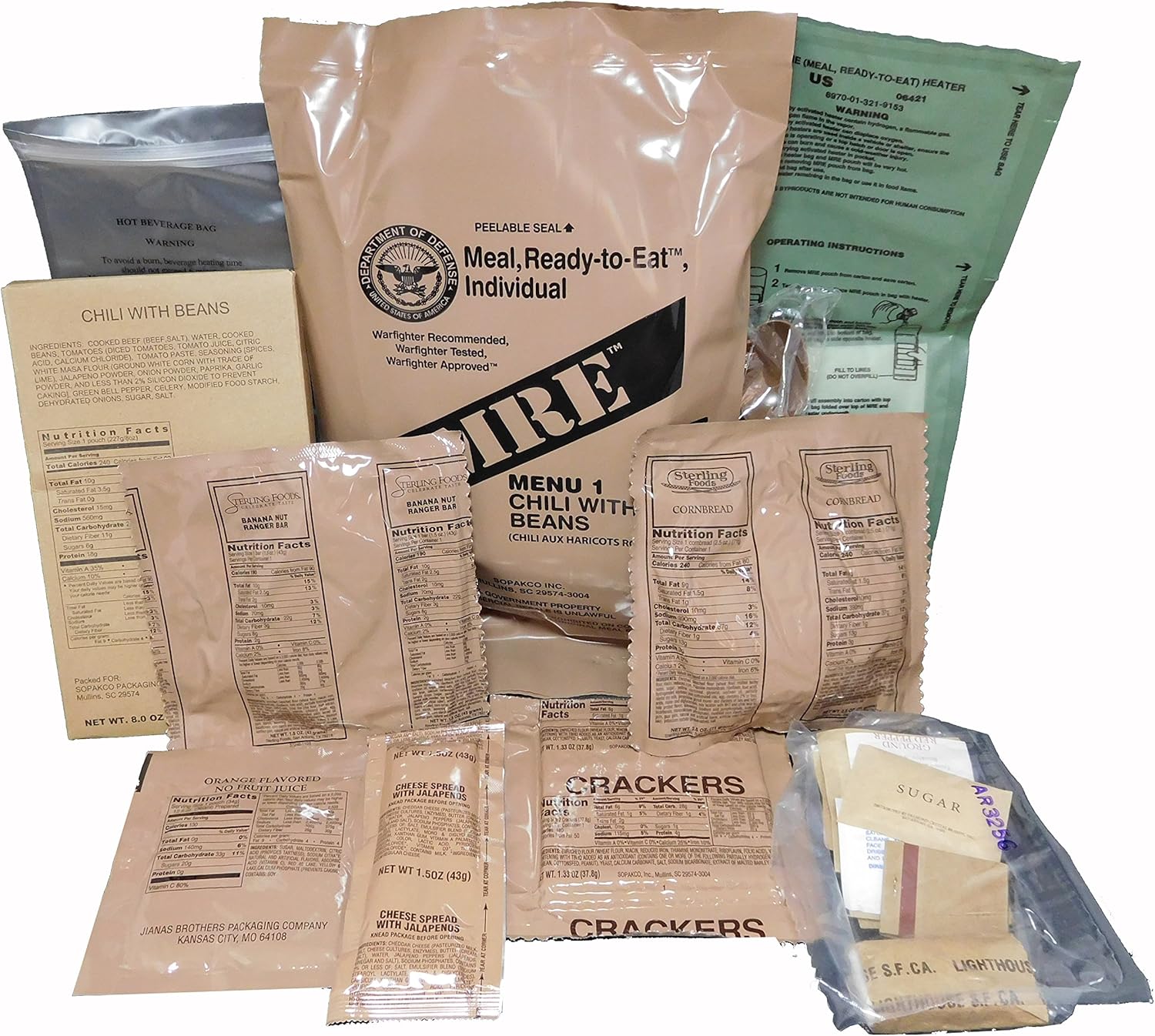 1 Pack Assorted Flavor MREs G19955