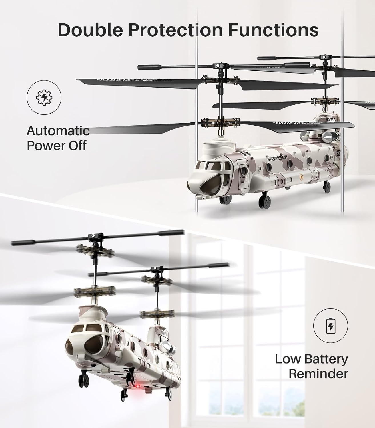 Military Transport RC Helicopter with Altitude Hold Y5819