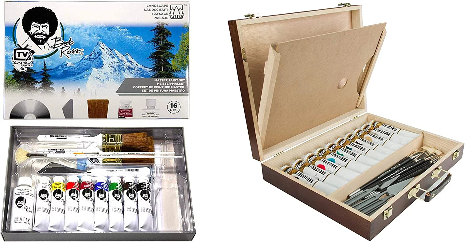 Paint Set Includes Wood Supply Carrying Storage Case Sketchbox w/Palette X591105