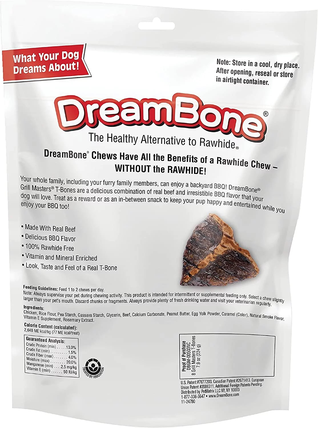 Rawhide-Free T-Bones Chews for Dogs, 8 Count Q1857