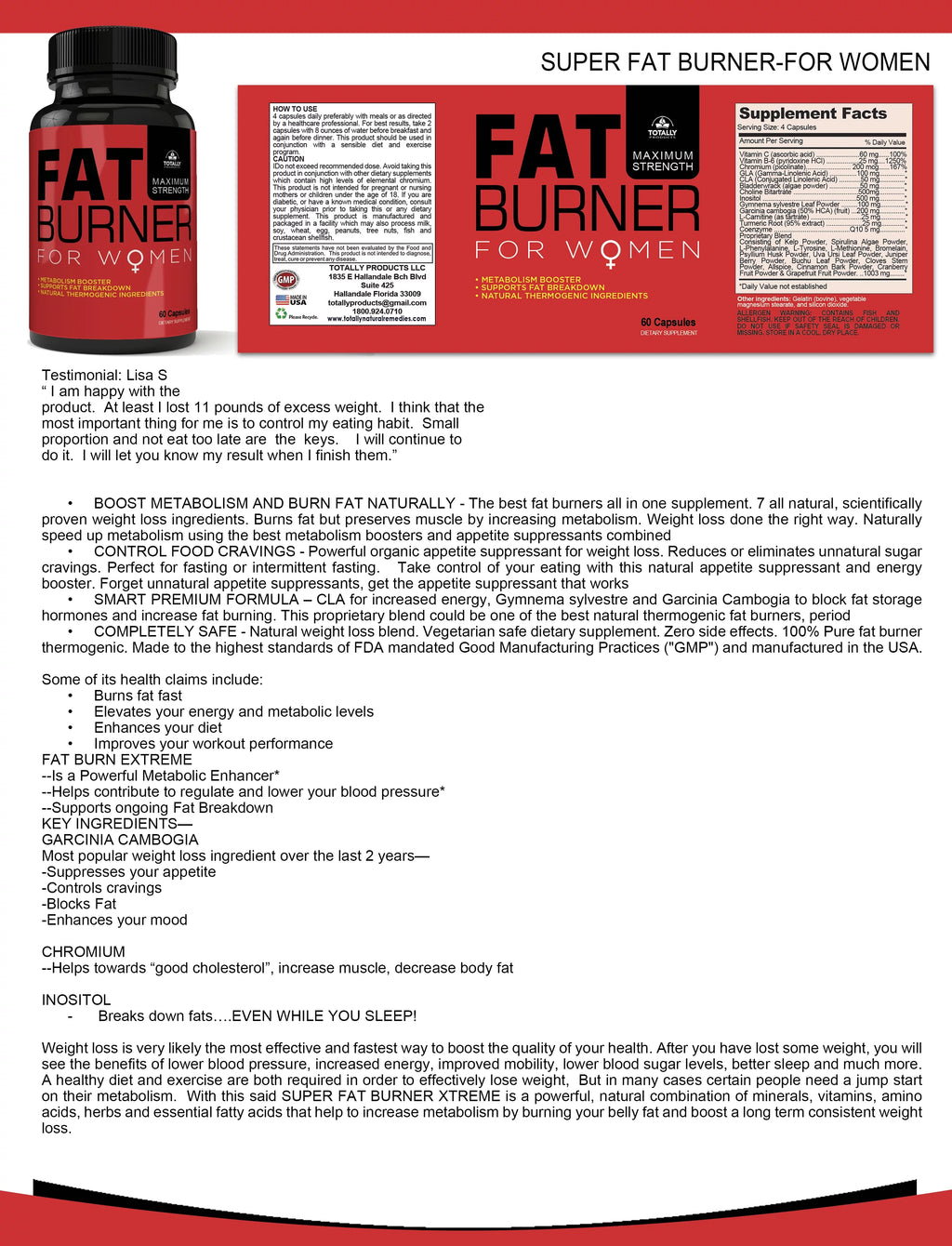 Fat Burning Supplement (Pack of 2) H5400