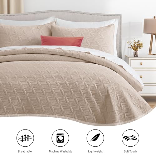 Navy California King Size 3 Piece Microfiber Quilt Bedding Set U1472