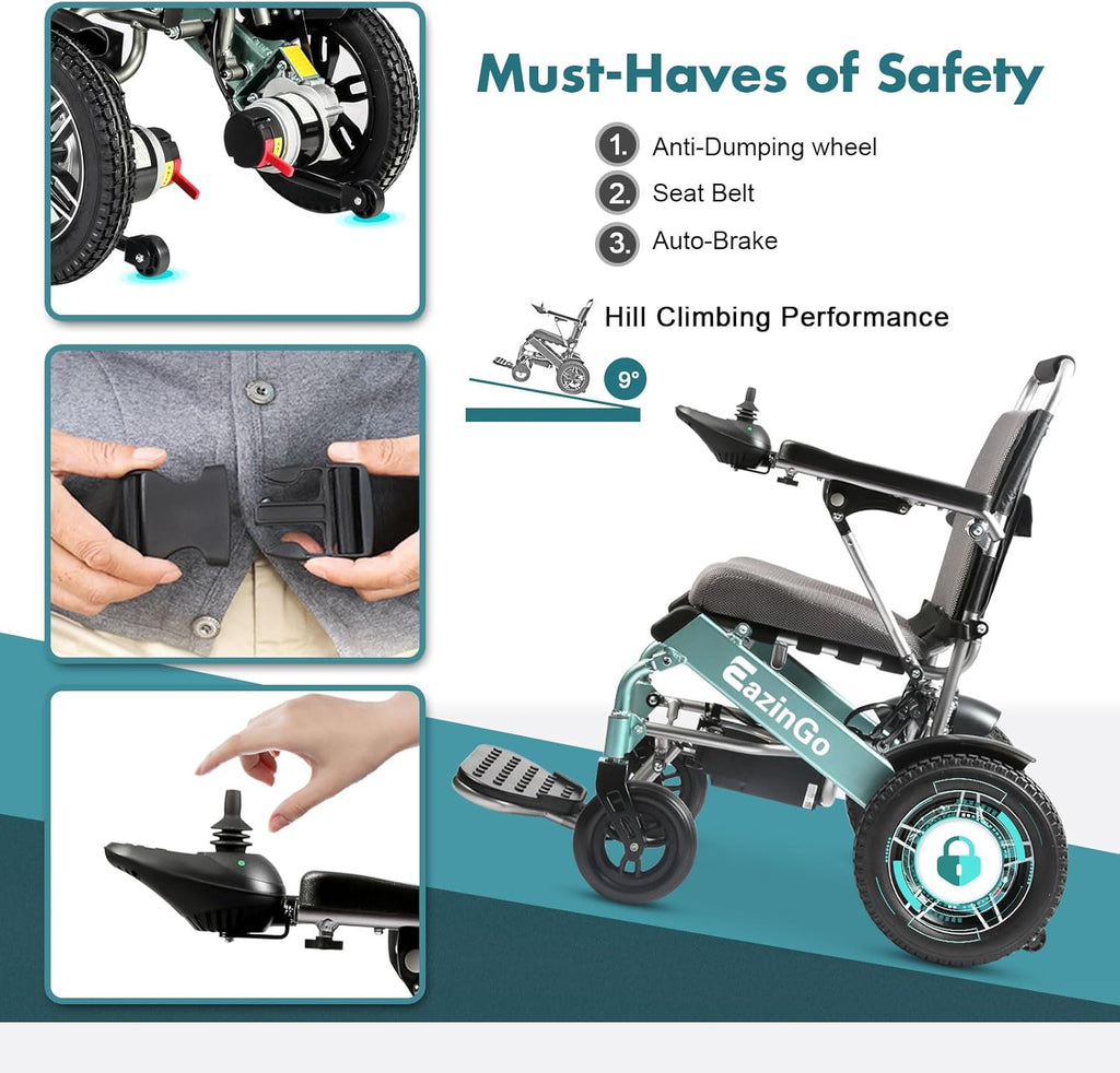 Electric Wheelchair with Cooling Gel Seat Cushion and LED Light X957