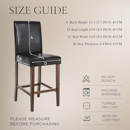 Waterproof PU Bar Stool Covers Set of 2 E6288