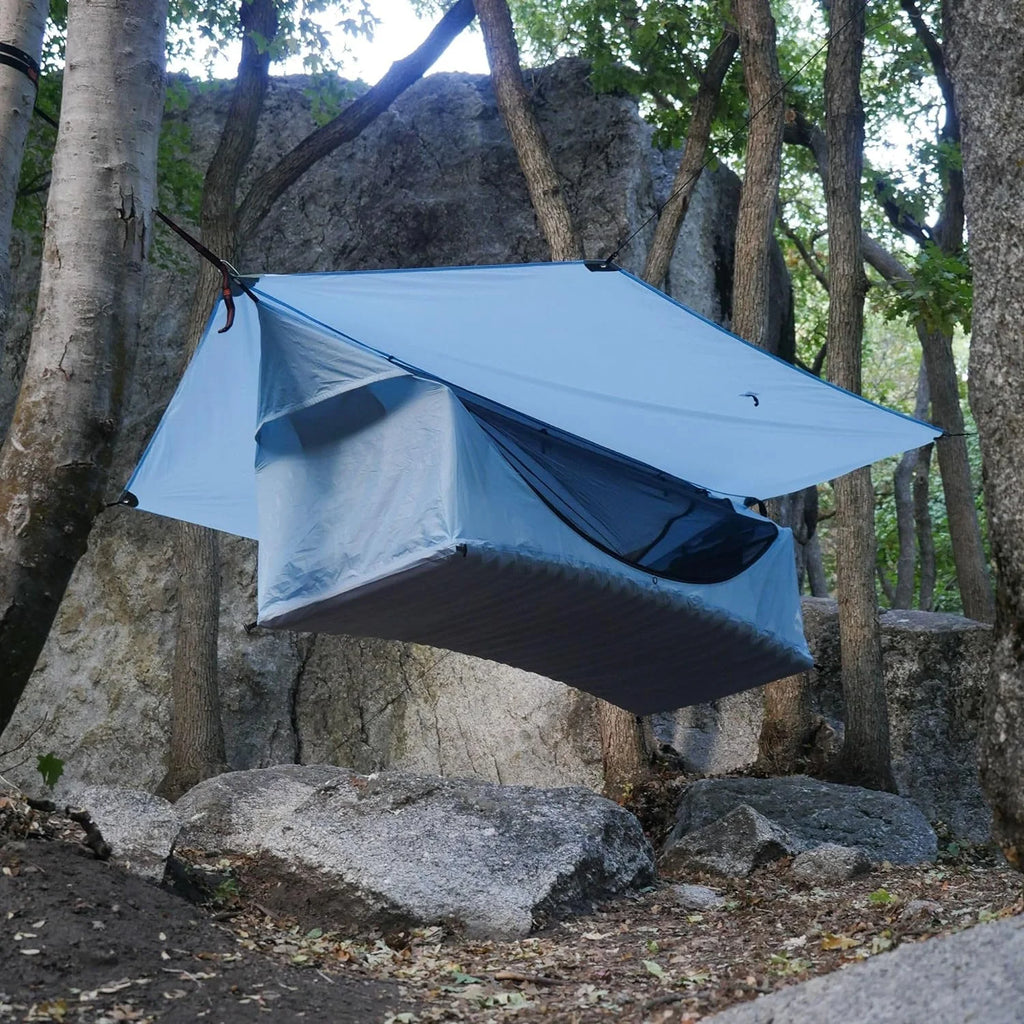 80"x30" Forest Green Lay Flat Hammock Tent with Mosquito Net and Insulated Pad G9513