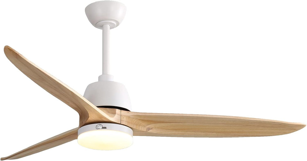 60 Inches Ceiling Fan With Lights 3 Carved Wood Fan Blade Remote Control D958796