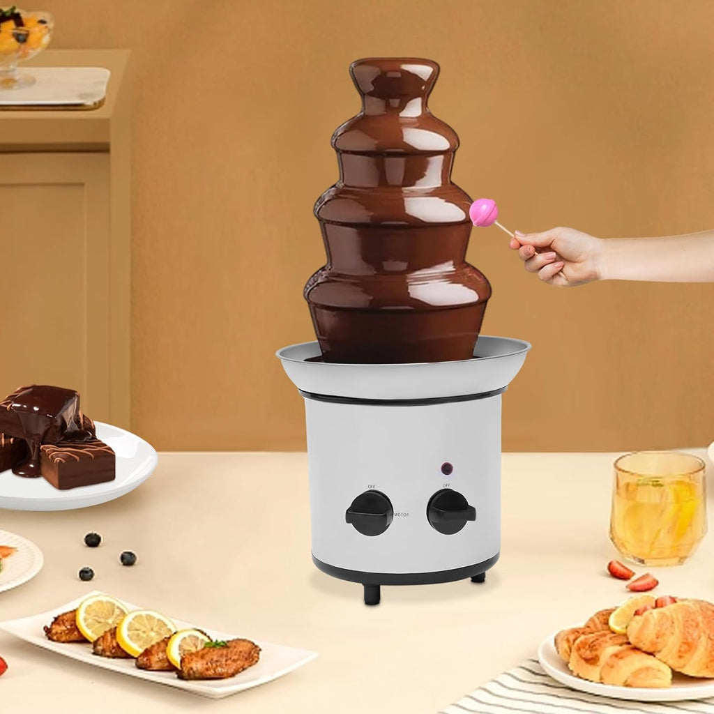 4-Tier Stainless Steel Chocolate Fountain Machine, 110V, 170W, 1kg/2.2lbs Q61366