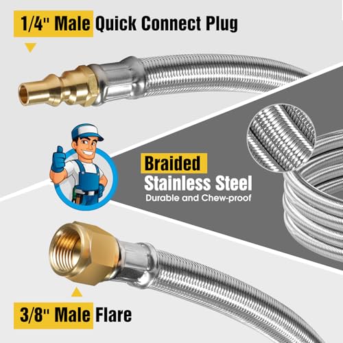 12FT Stainless Steel Quick Connect Propane Hose X84362