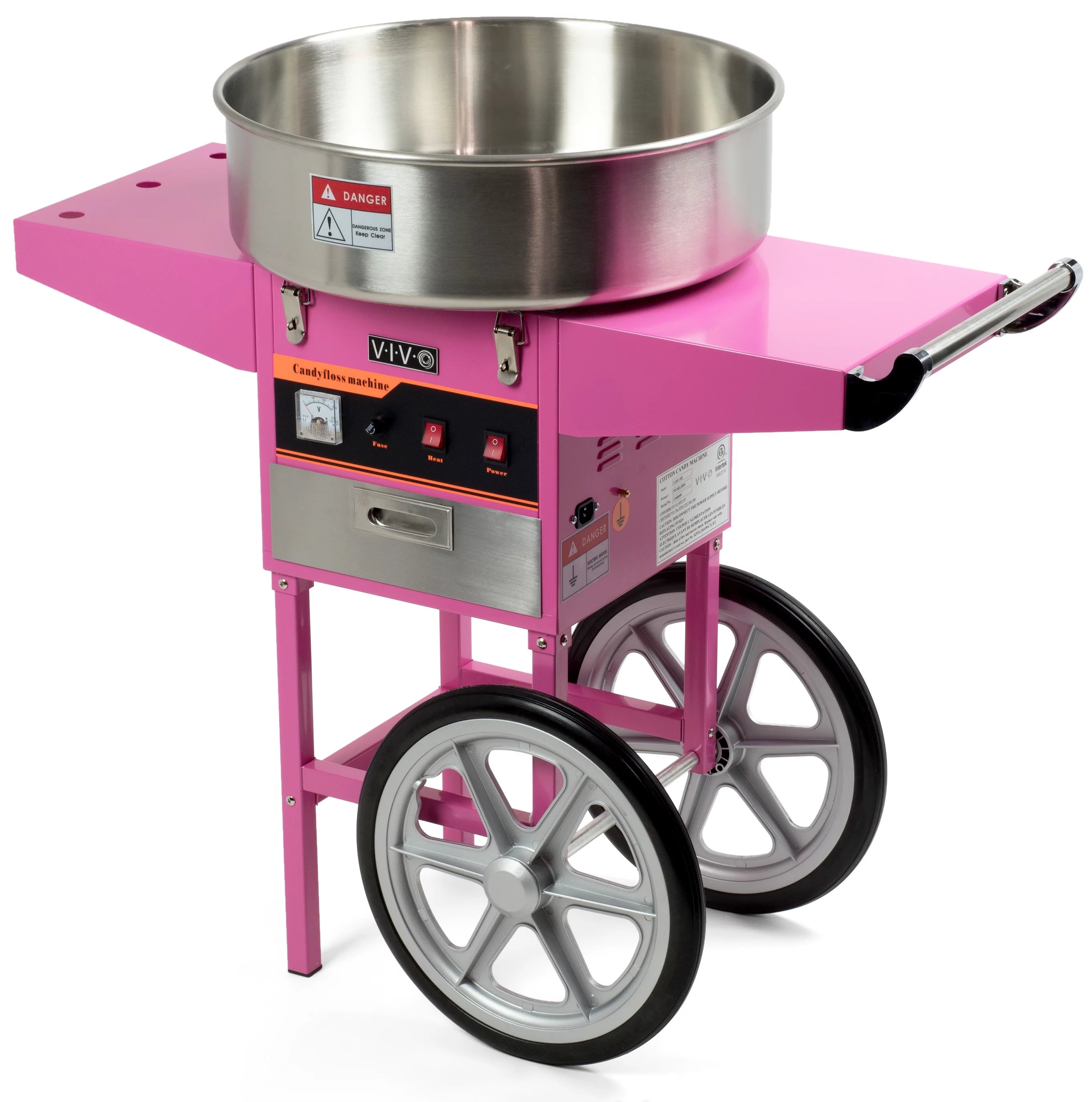 Pink Electric Cotton Candy Machine with Cart Stand S81919