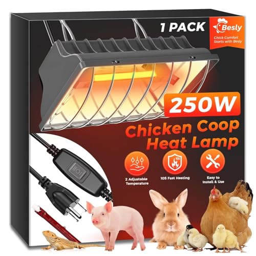 250W Waterproof Infrared Heat Lamp with Adjustable Temp & Height Y7238