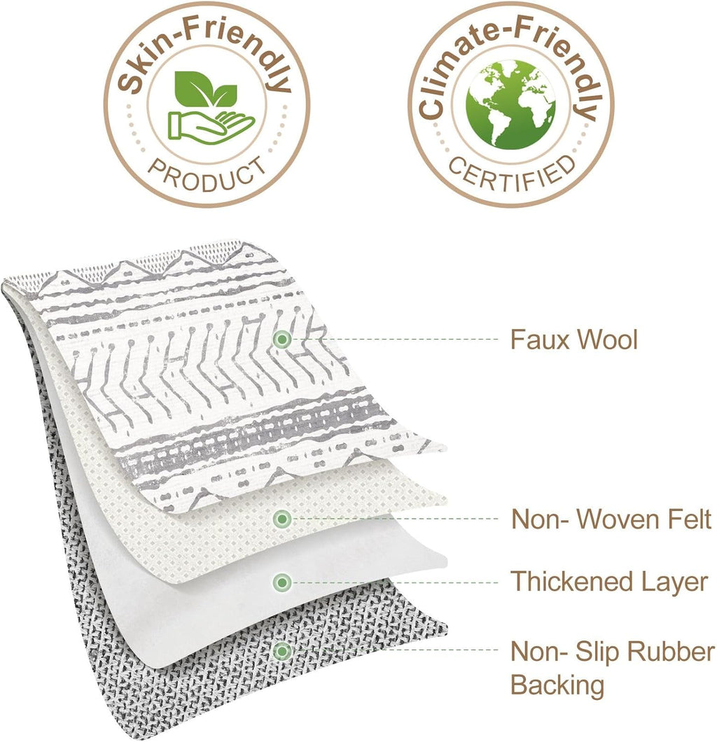 Grey 9x12 Machine Washable Area Rug B51674