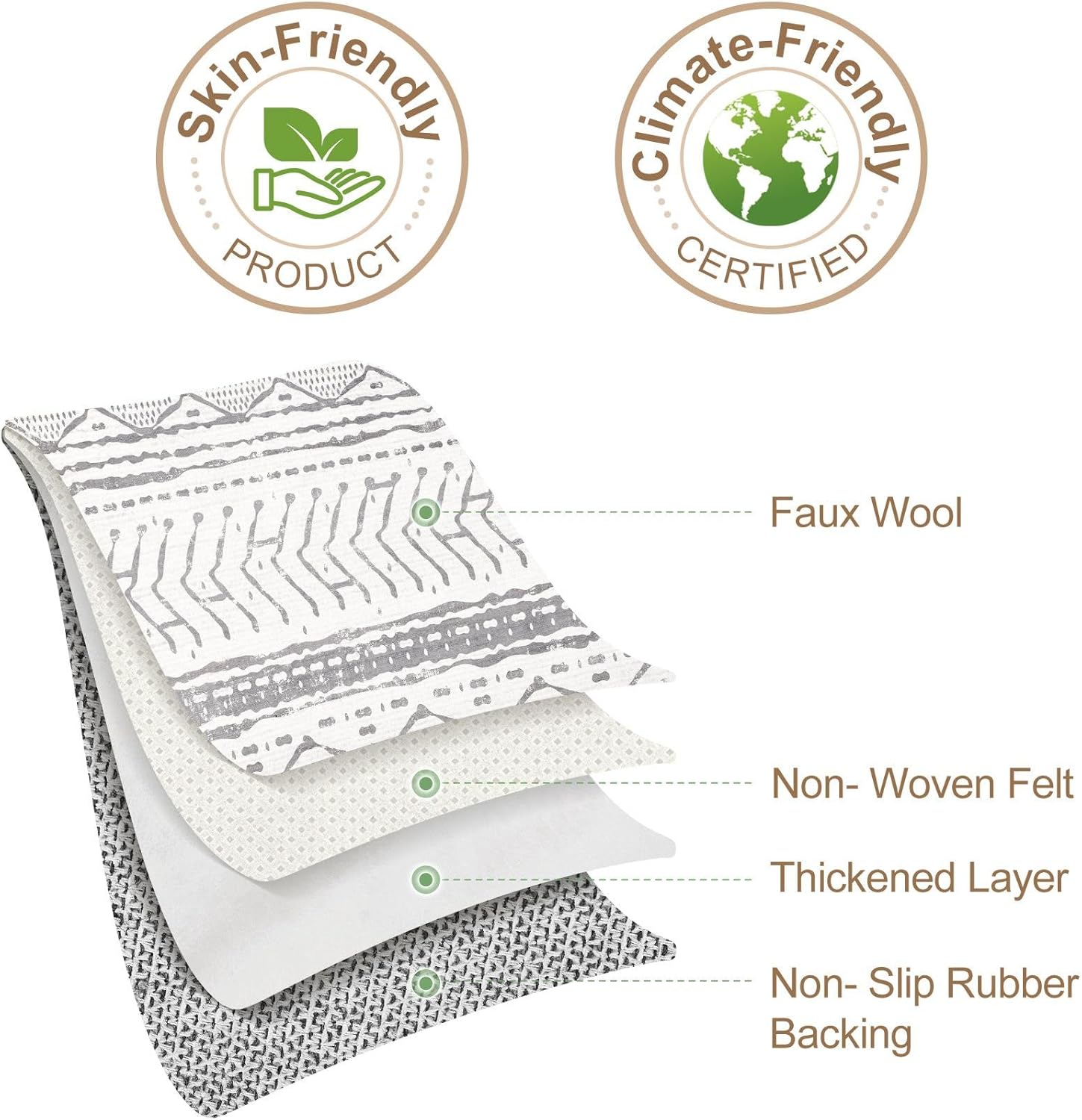 Grey 9x12 Machine Washable Area Rug B51674