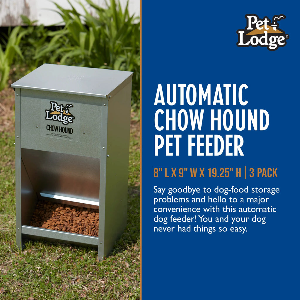 25 Pound Automatic Steel Dog Feeder (3 Pack) P28924