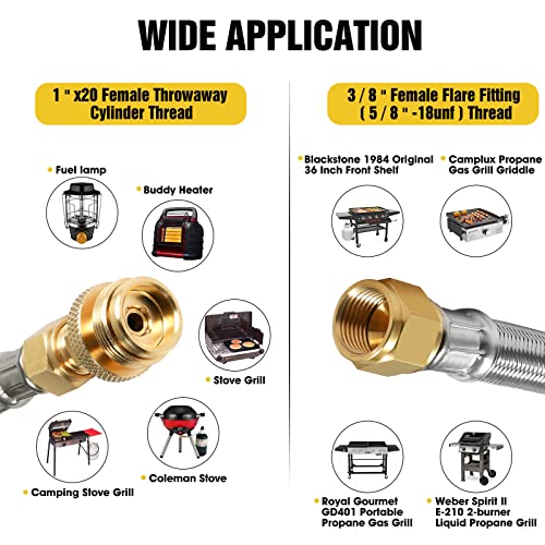 12FT Stainless Steel Quick Connect Propane Hose X84362