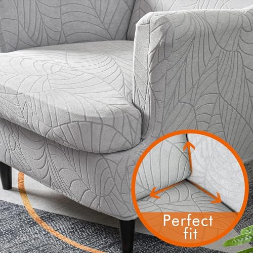 Waterproof Stretch Wingback Chair Slipcovers 2 Pieces D649162