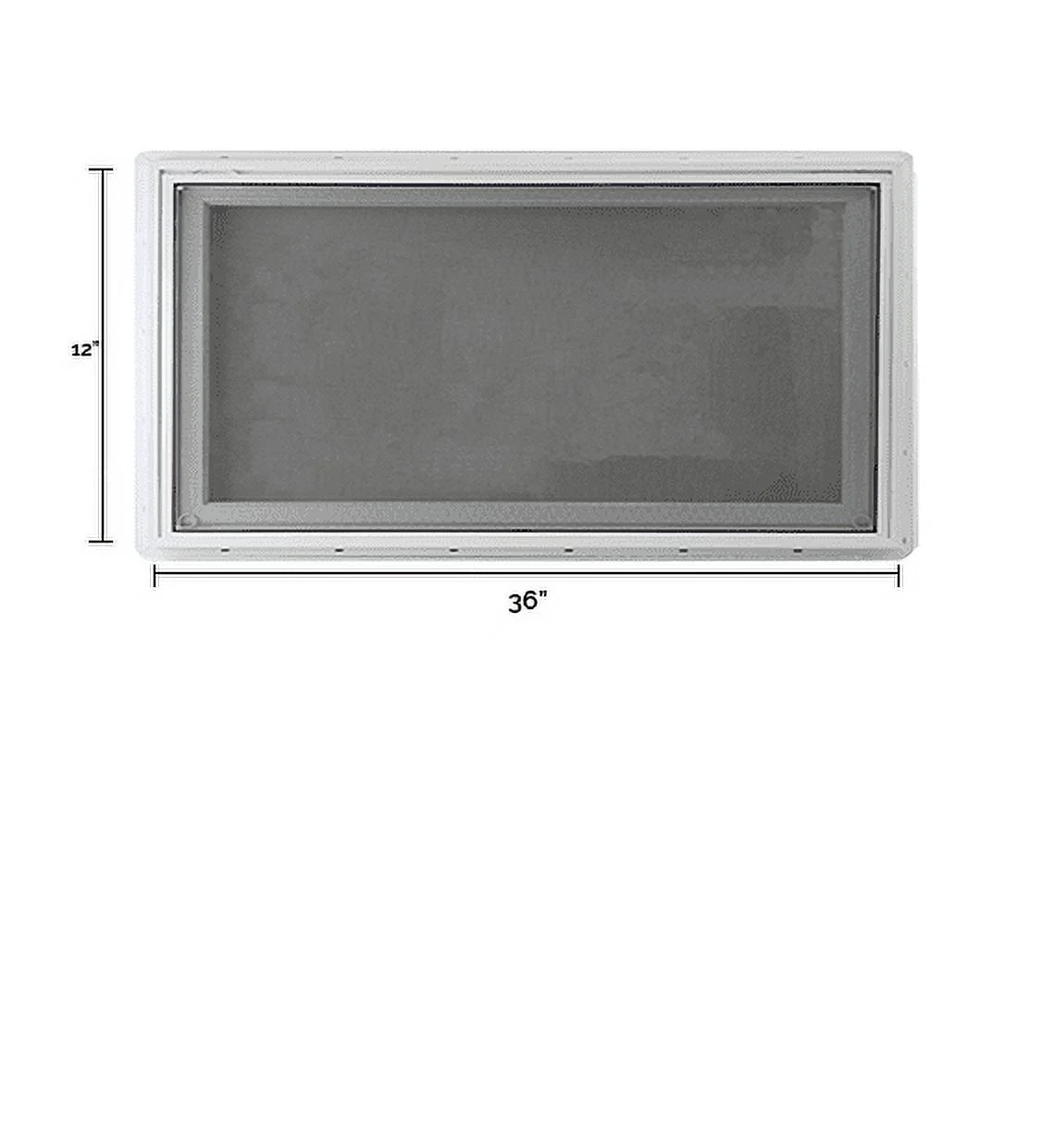 36" x 12" White Vinyl Casement Window with Tempered Low-E Glass C28390