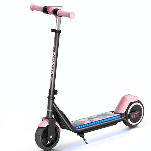 Kids Electric Scooter, 3/6/10mph Speeds, Adjustable Height, 150W, Dual Brake K6229