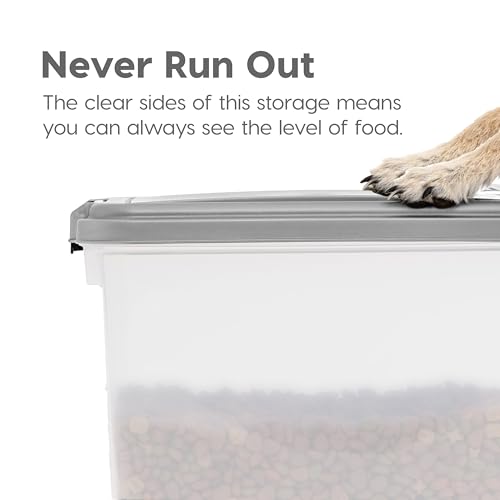30 lbs & 11 lbs Combo Airtight Dog Food Storage Container, Stackable Treat Box, 2-Cup Scoop, Wheels, Seafoam Blue J33993