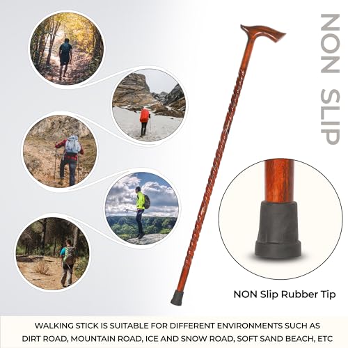 Natural Wood Walking Stick Cane Q97542