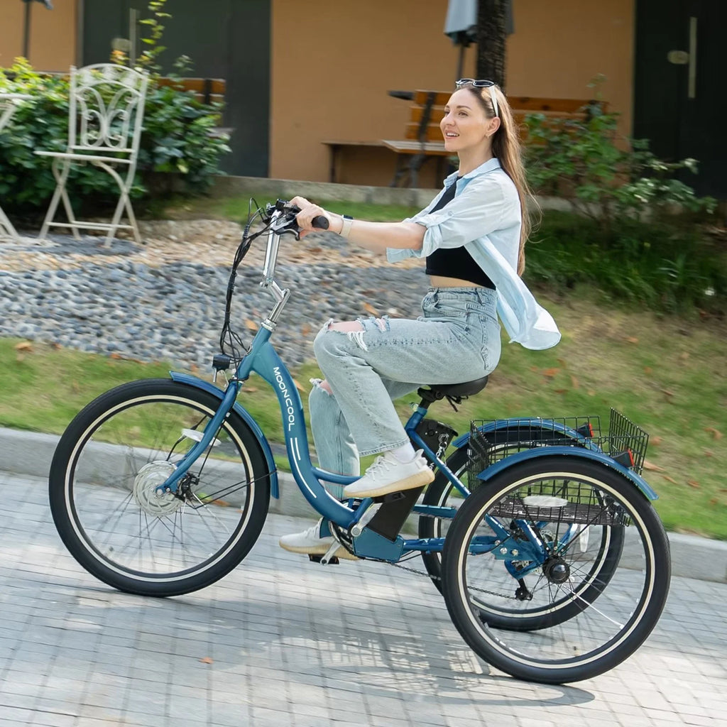 24" 350W 36V 7 Speeds Electric Tricycle with Basket Z90825