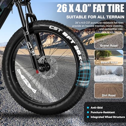 26 Inch Fat Tire Electric Bike with Full Suspension Q98302