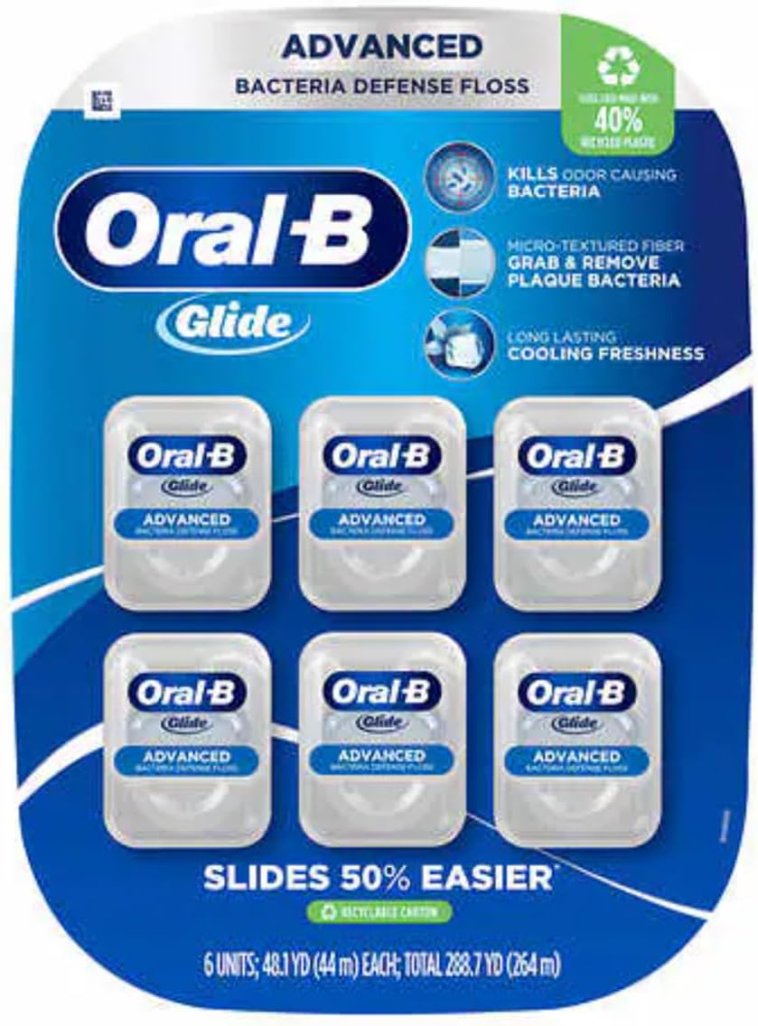 Glide Advanced Bacteria Defense Floss 44m (6 Pack) U5930